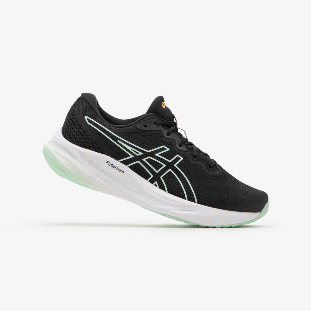 WOMAN'S ASICS GEL-PULSE 15 RUNNING SHOES - BLACK GREEN